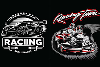 make custom t shirt racing car logo with in 24 hours