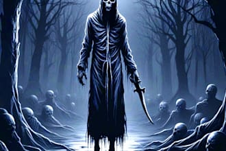 create a horror album covers awesome artwork