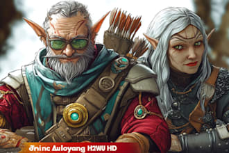 create fantasy character design use d and d, illustration