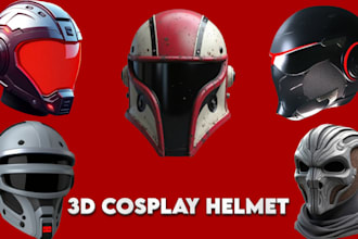 sculpt 3d futuristic helmet 3d cosplay model 3d mask design for 3d printing