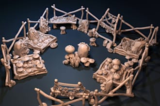 create 3d miniature terrain,trpg terrain,gcode,goblin,scatter ruins,deliver stl