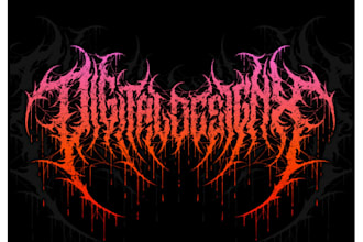 create black metal, slam, death metal logo design band
