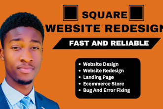 square website redesign, square online store design, square template