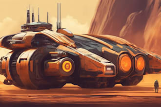 design sci fi vehicle and character