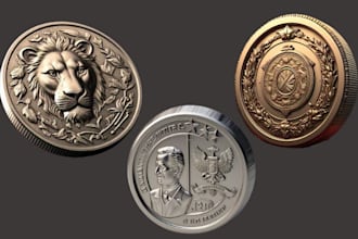 custom 3d coin model 3d medallion bas relief challenge coin for 3d printing