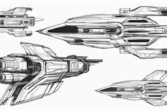 cerate concept art spaceship or vehicle design