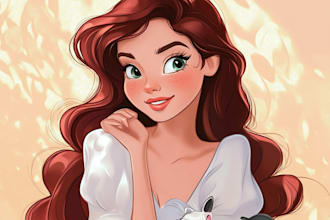 draw your cartoon portrait in disney style