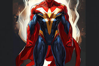 make you a dc or marvel style comic book superhero or villain character