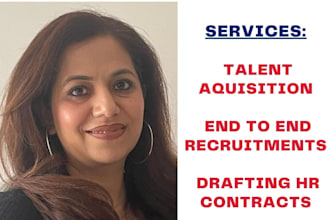 be your HR and talent acquisition manager for your business