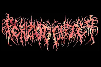 draw a detailed, brutal metal band logo