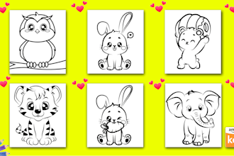 draw coloring book page for your children