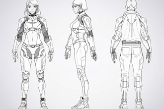 sketch of your character, sci fi fantasy, cyberpunk