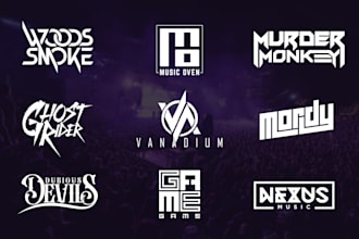 design unique music, band, metal, edm and dj logo