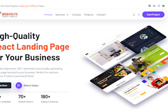develop a high converting react landing page with tailwind CSS
