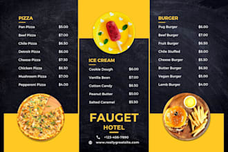 do menu design, digital menu, digital screen or menu board