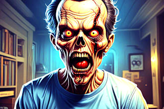 create a horror metal cover with manual drawing