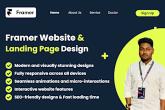 create a stunning and responsive framer website or landing page