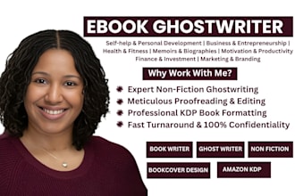 ghostwrite your nonfiction book, proofread nonfiction, KDP book formatting ebook