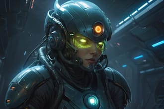 do unique sci fi character and sci fi art