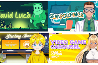 design anime vtuber banner for youtube, twitch, twitter, discord etc