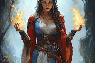 make a fantasy character art and fantasy book design