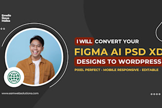 convert figma to wordpress, PSD to wordpress, figma to elementor woocommerce