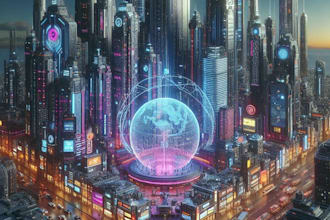do futuristic cyberpunk city and sci fi concept art