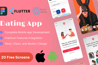 clone any mobile app, dating app, booking, chatapp using react native or flutter