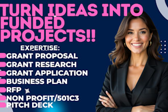 write grant proposal, grant research, grant application, business plan and rfp