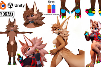 vrchat furry avatar fursona vrc VR character 3d vtuber model unity avatars