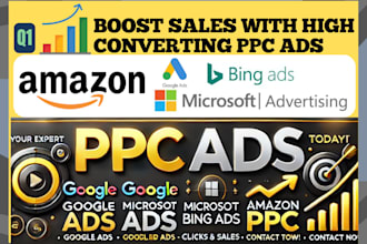 set up google ads, microsoft bing search campaign, amazon PPC shopping ads