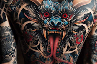draw awesome original japanese tattoo design for you