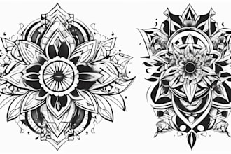 design a tattoo in black and white or in color