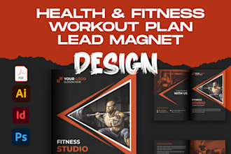 design pdf lead magnet medical, health and fitness ebook, gym book, workout plan