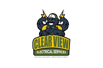 create a unique mascot animal logo for your electrical service