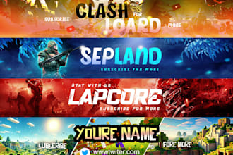 design a professional youtube gaming and twitch banner