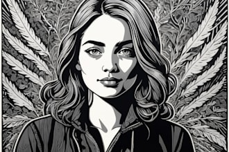draw your portrait photo in linocut style