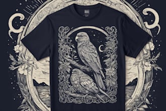 make a linocut tshirt design for brand