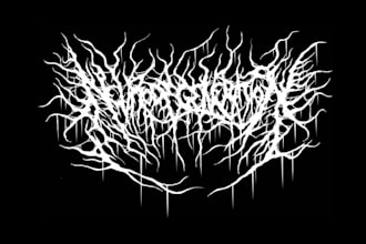 create black,death,thrash metal band logo and t shirt design