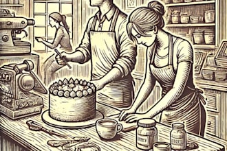 make engraving linocut style digital drawing art