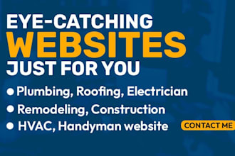 do plumbing, roofing, hvac, handyman electrician remodeling construction website