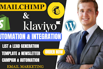 integrate mailchimp or klaviyo with shopify and automate email campaigns