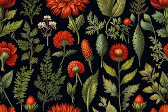 draw botanical illustration art for you