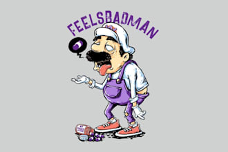 design fun cartoon shirt gaming brand logo