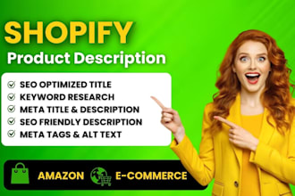 write product description with SEO for shopify, ecommerce