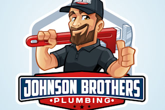 design unique johnson brothers plumbing logo