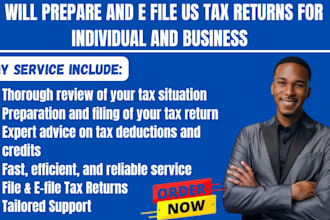 prepare and e file US tax returns for individuals and business