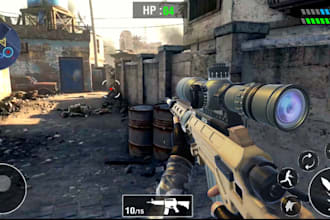 3d sniper shooting game, third person arena shooting game,rpg,fps,unity,ue, game