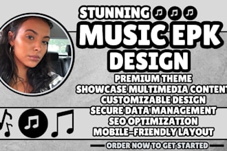 music epk design music flyer clickable pdf design music landing page design