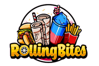 create a hand drawn logo design for food, restaurant, cafe design